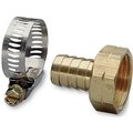 Lawnitator 63 in. Female Brass Hose Repair With Worm Gear Clamp LA333642